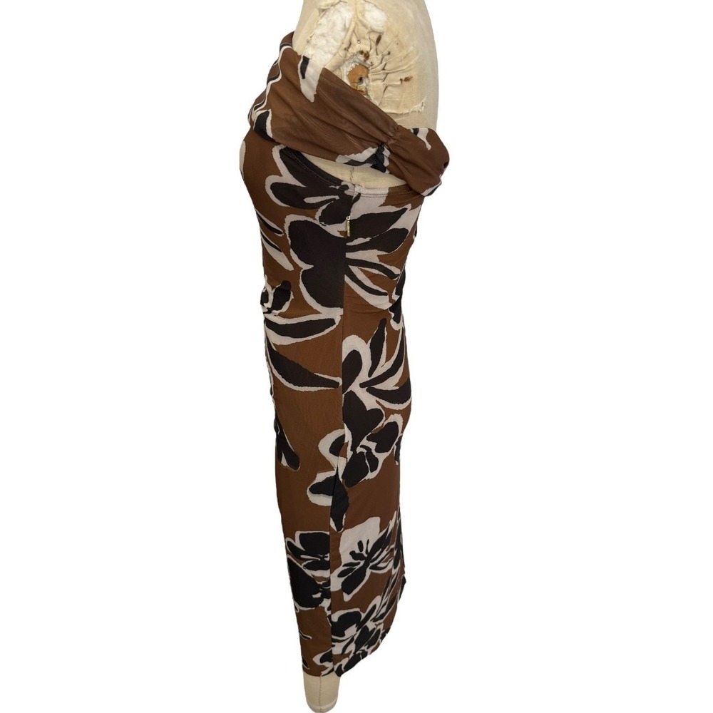 NEW Cleobella Dress Womens S Cordelia Off the Shoulder Maxi Floral Print Brown - Picture 4 of 9